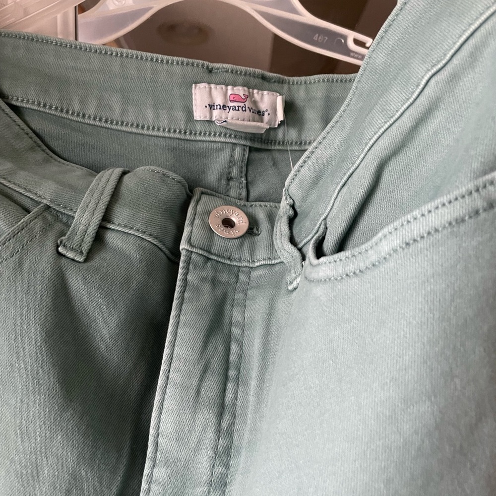 NWT Vineyard Vines women’s high rise garment dyed denim jeans sea clay green